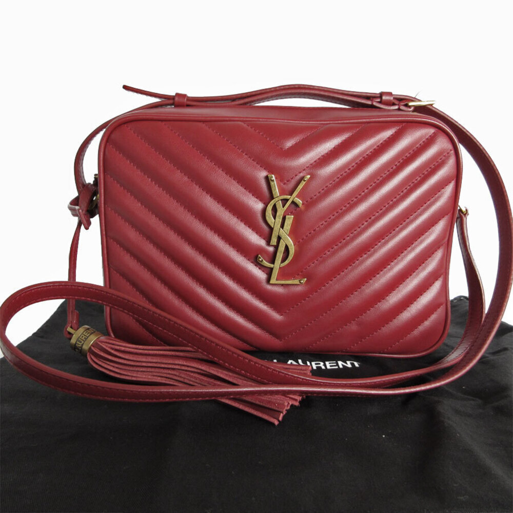 Saint Laurent Crossbody Bag Lou Leather Dark Red Gold